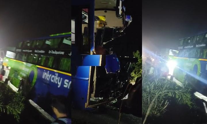 Lorry Hits Hyderabad-Bengaluru Private Bus Near Gadwal; All Safe