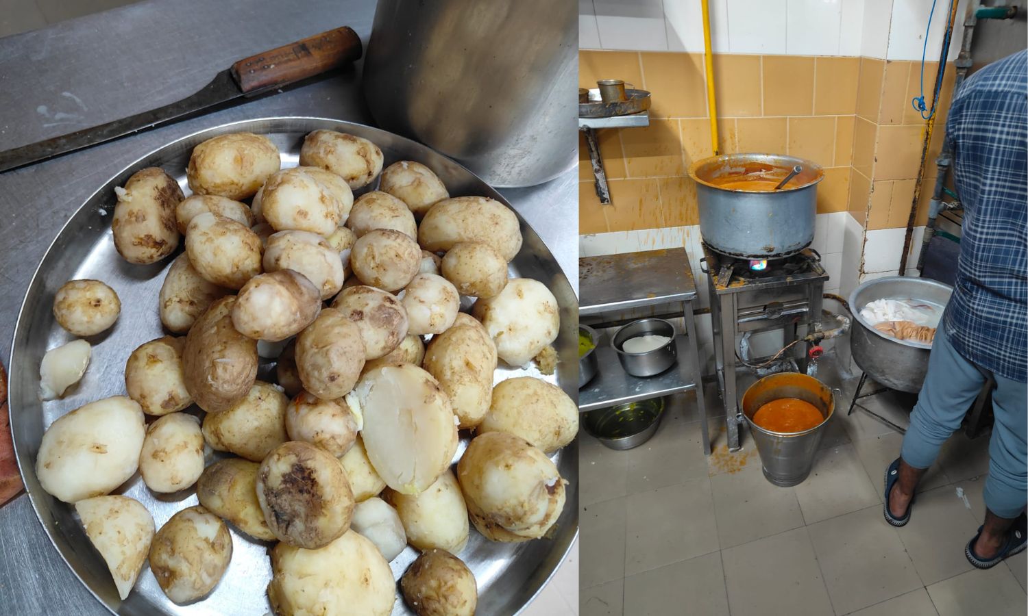 Dirty Kitchen, Rotten Vegetables Found at Sweekar Hotel in Kacheguda