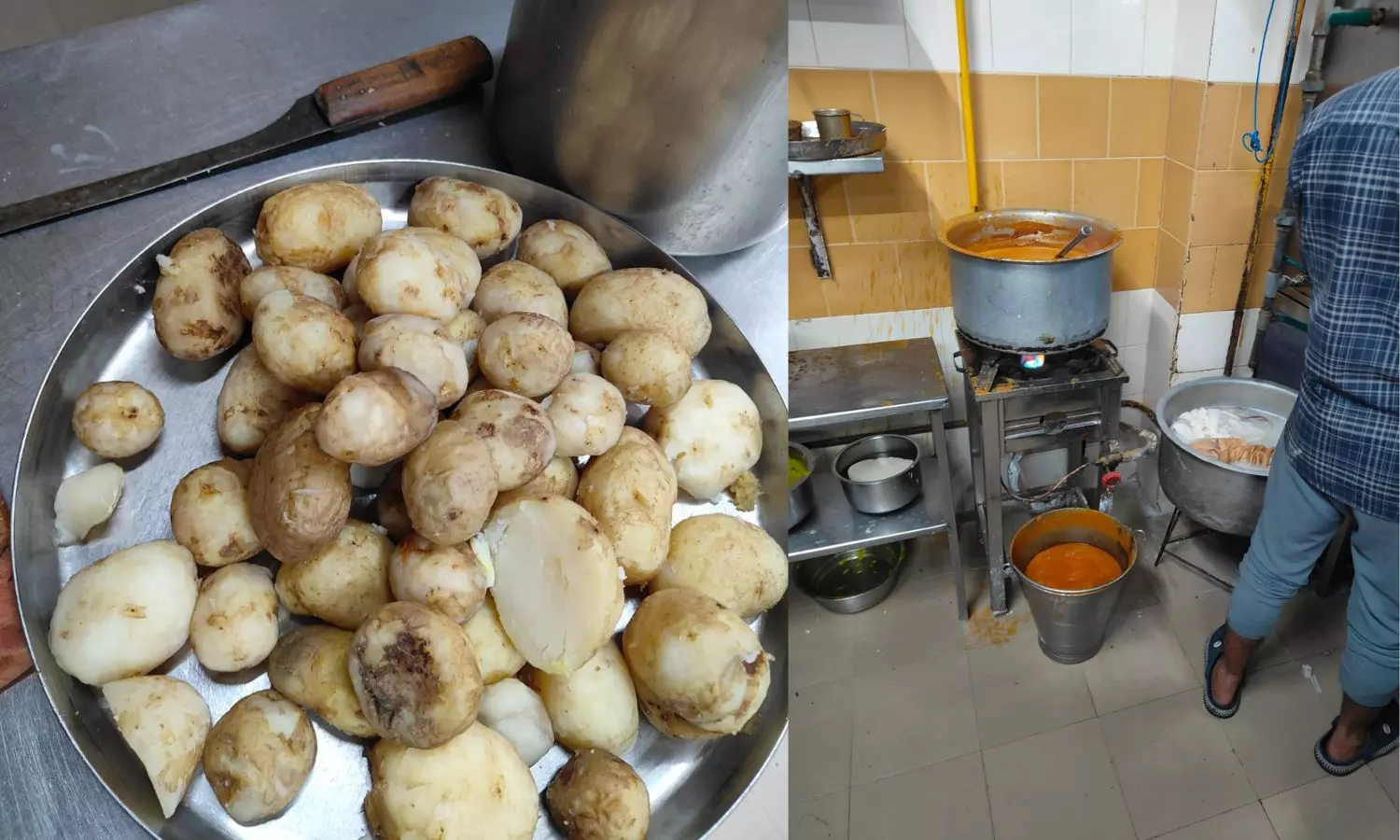 Dirty Kitchen, Rotten Vegetables Found at Sweekar Hotel in Kacheguda Dirty Kitchen, Rotten Vegetables Found at Sweekar Hotel in Kacheguda