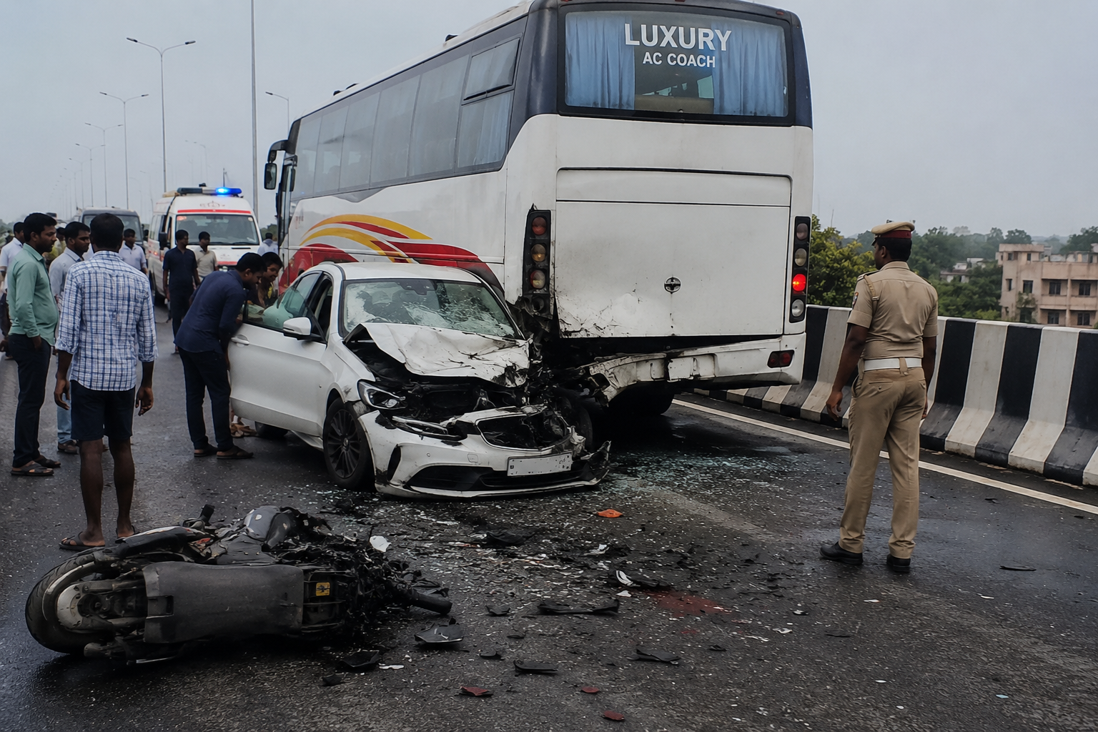 Two Killed, Many Injured in Multi-Vehicle Collision Near Villupuram in TN