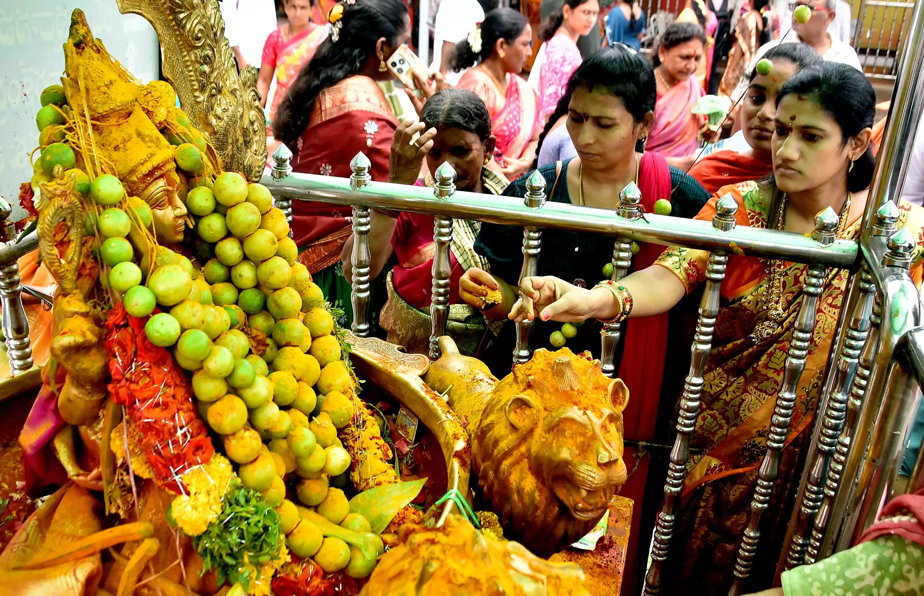 Vegetable-Decked Kanaka Durga Devi Draws Devotees During Sakhambari Festival Vegetable-Decked Kanaka Durga Devi Draws Devotees During Sakhambari Festival