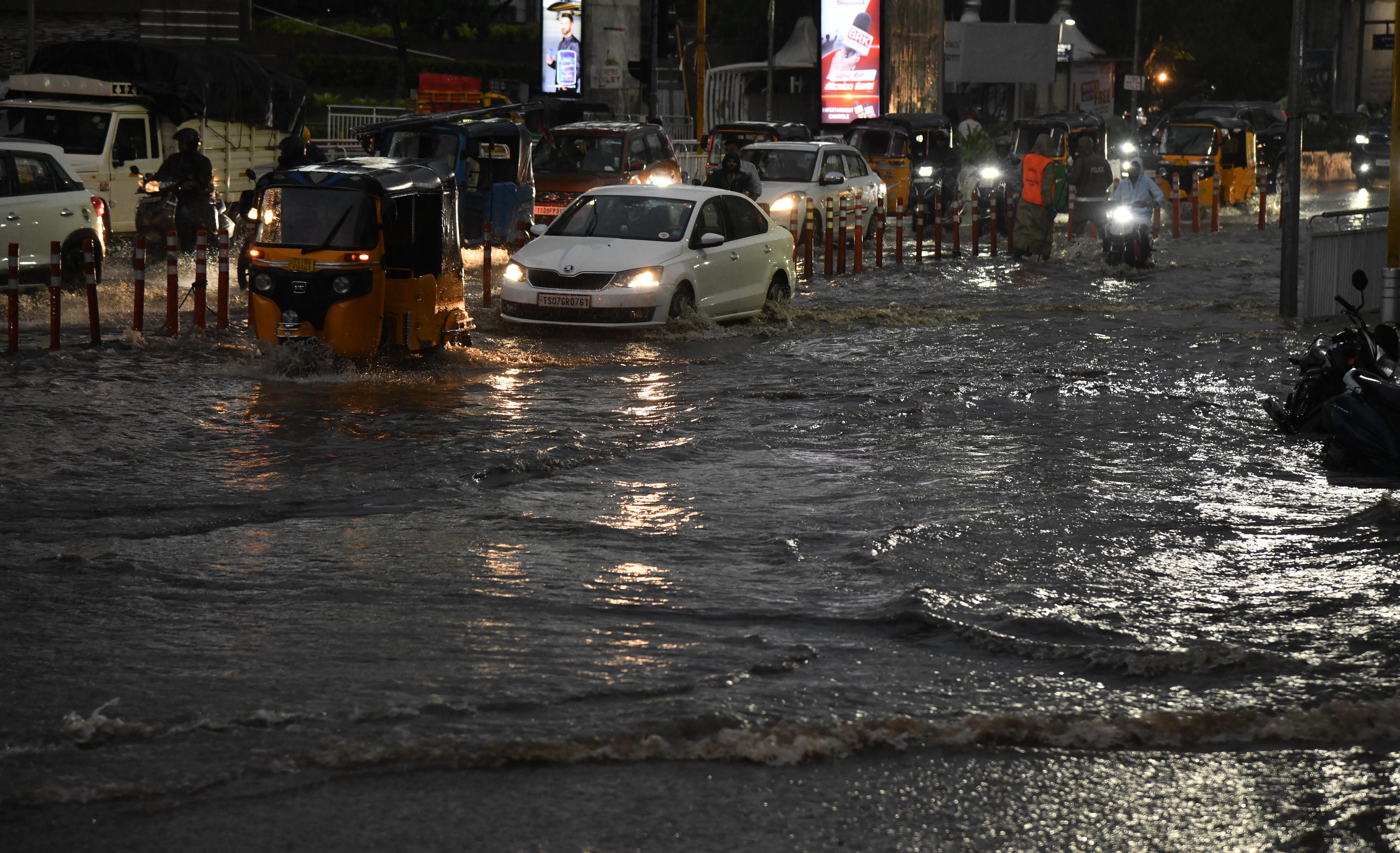 Rain Pounds Hyderabad, Snarls Traffic Across City