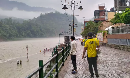 Ganga Nears Danger Level In Rishikesh Amid Heavy Rainfall