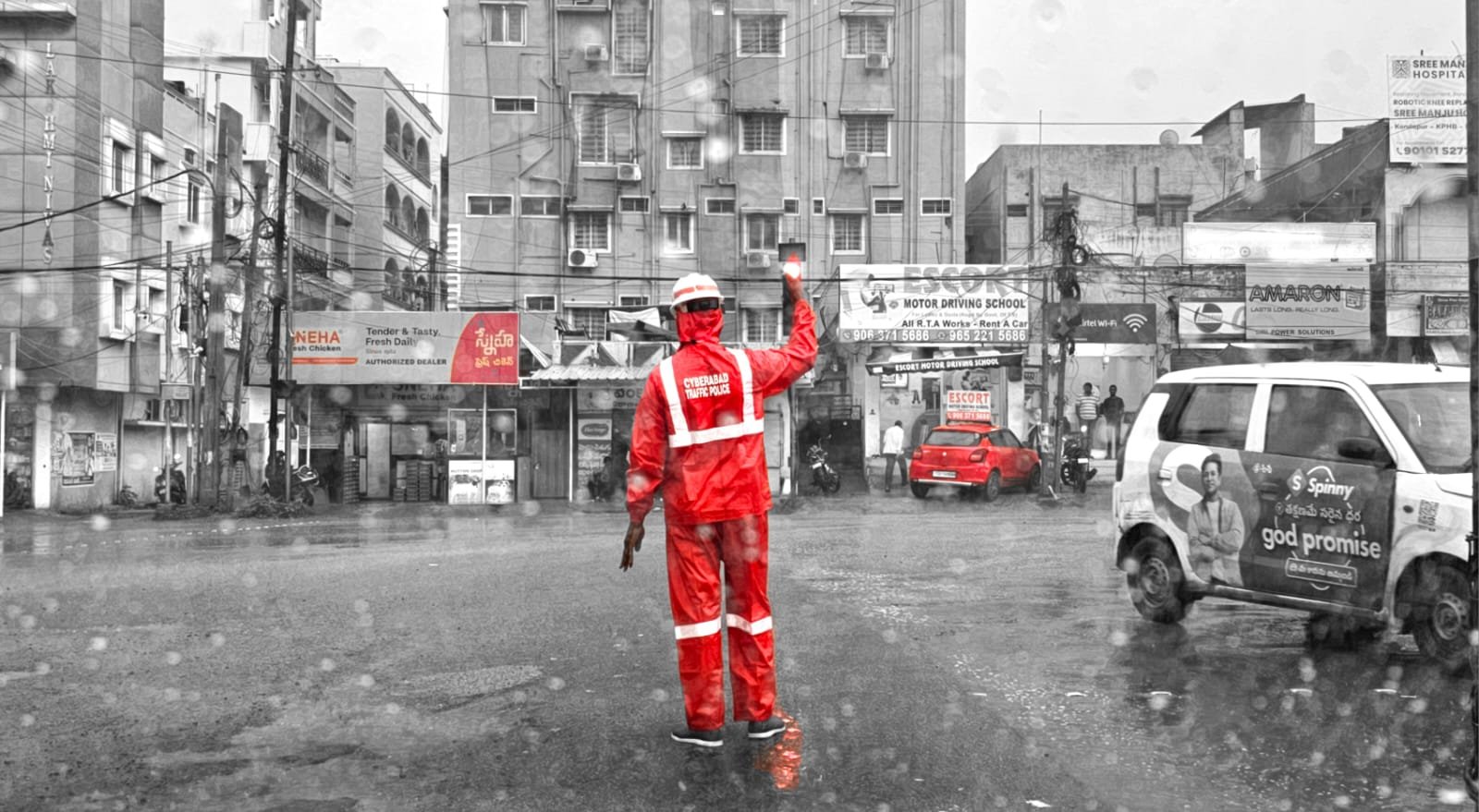 DGP Anand Praises Traffic Police for Duty in Heavy Rain