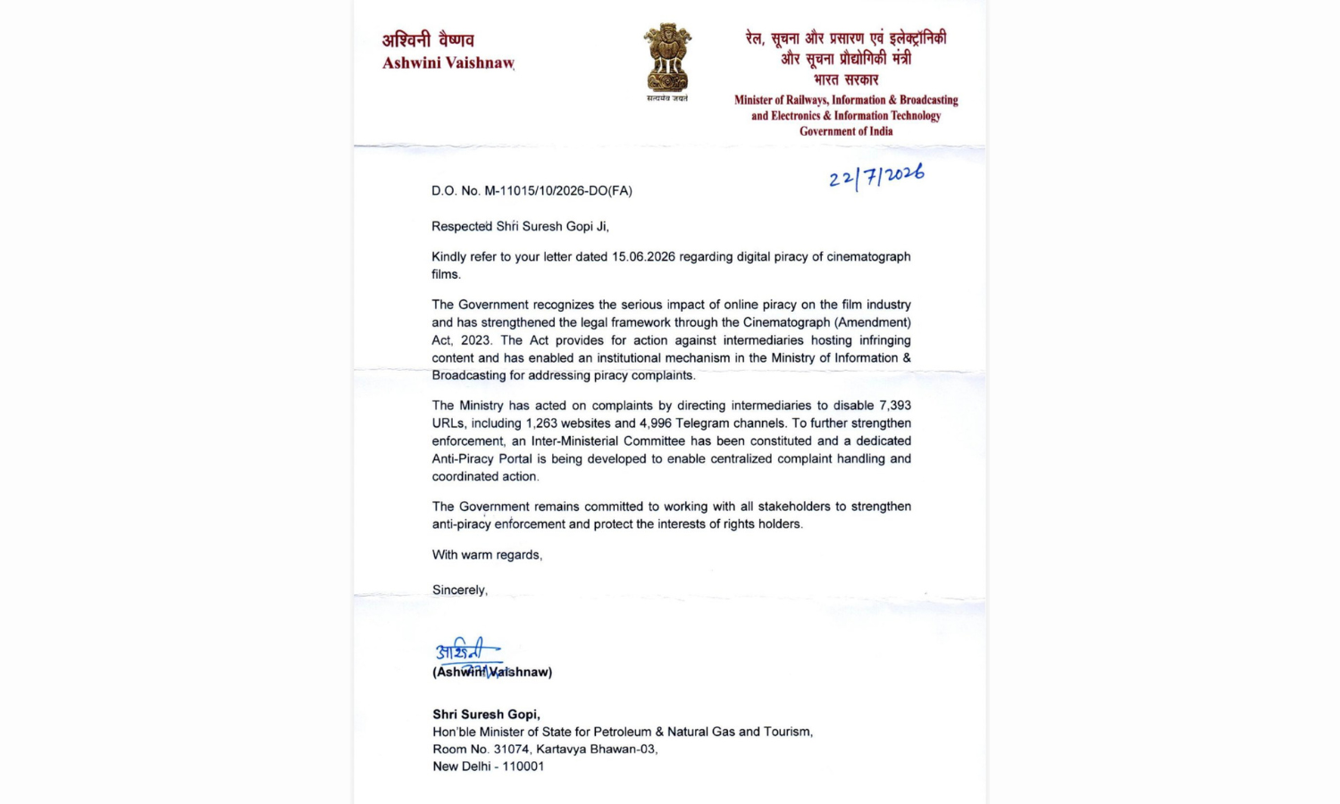 Government Blocks Websites, Telegram Channels for Film Piracy