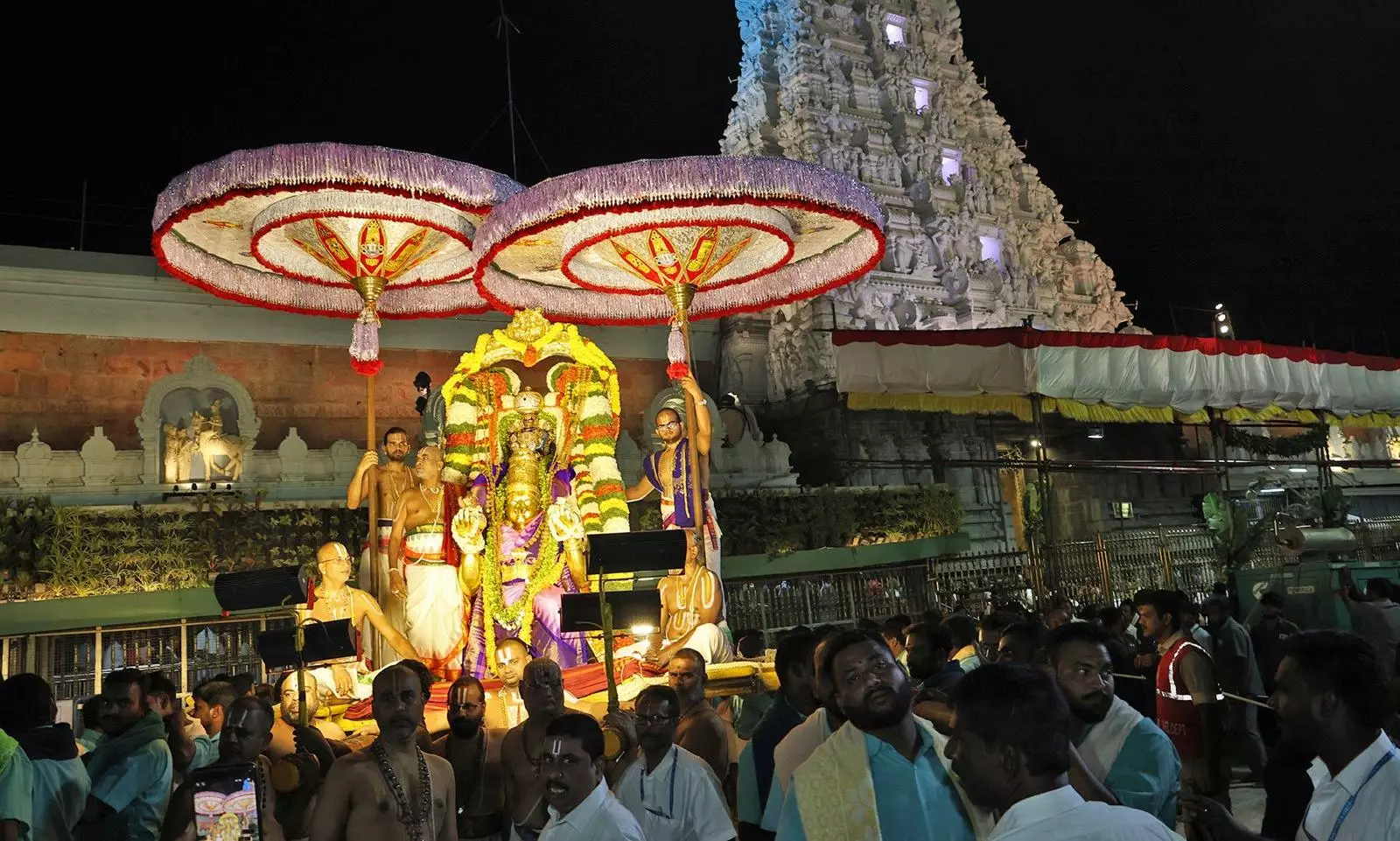 Tirumala Performs Pournami Garuda Seva for Lord Malayappa Swamy Tirumala Performs Pournami Garuda Seva for Lord Malayappa Swamy