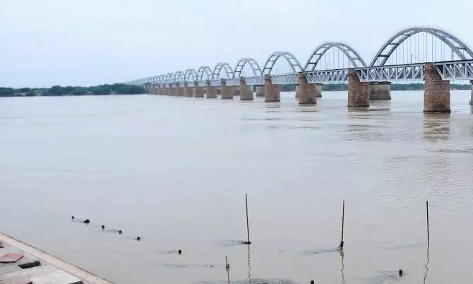 Second Flood Warning Issued At Dowleswaram Barrage Second Flood Warning Issued At Dowleswaram Barrage