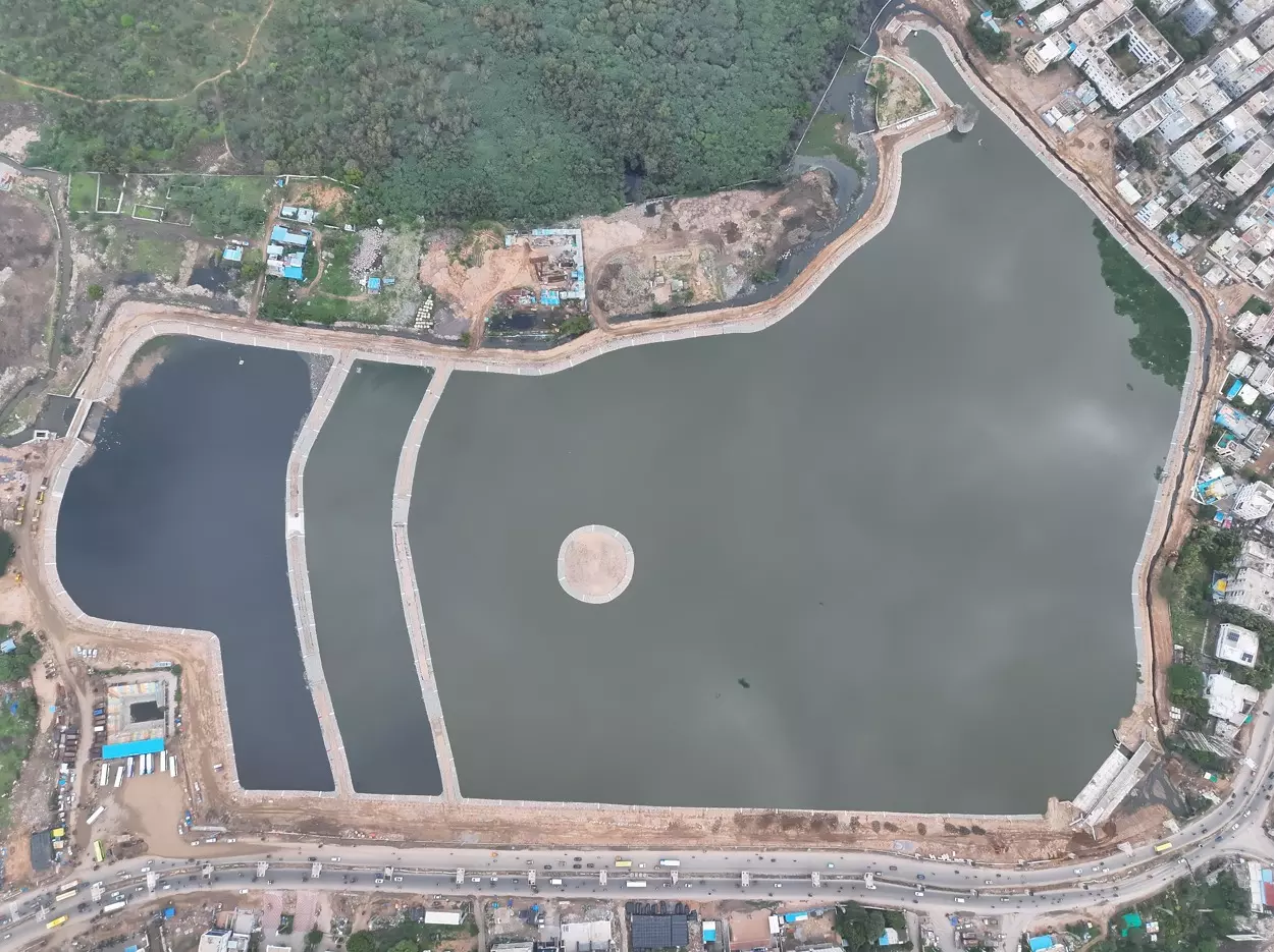 Heavy Inflows Refill HYDRAA-Restored Uppal Nalla Cheruvu Heavy Inflows Refill HYDRAA-Restored Uppal Nalla Cheruvu