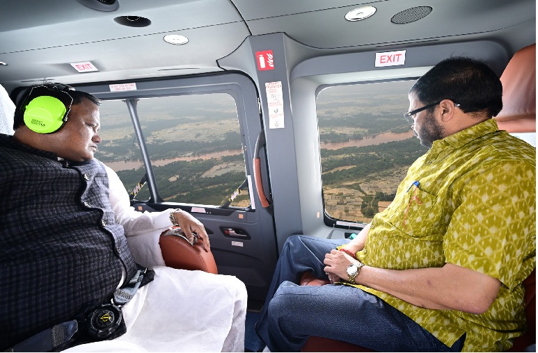 Flood Situation Remains Grim In Odisha; CM Majhi And Revenue Minister Make Aerial Visit To Affected Pockets