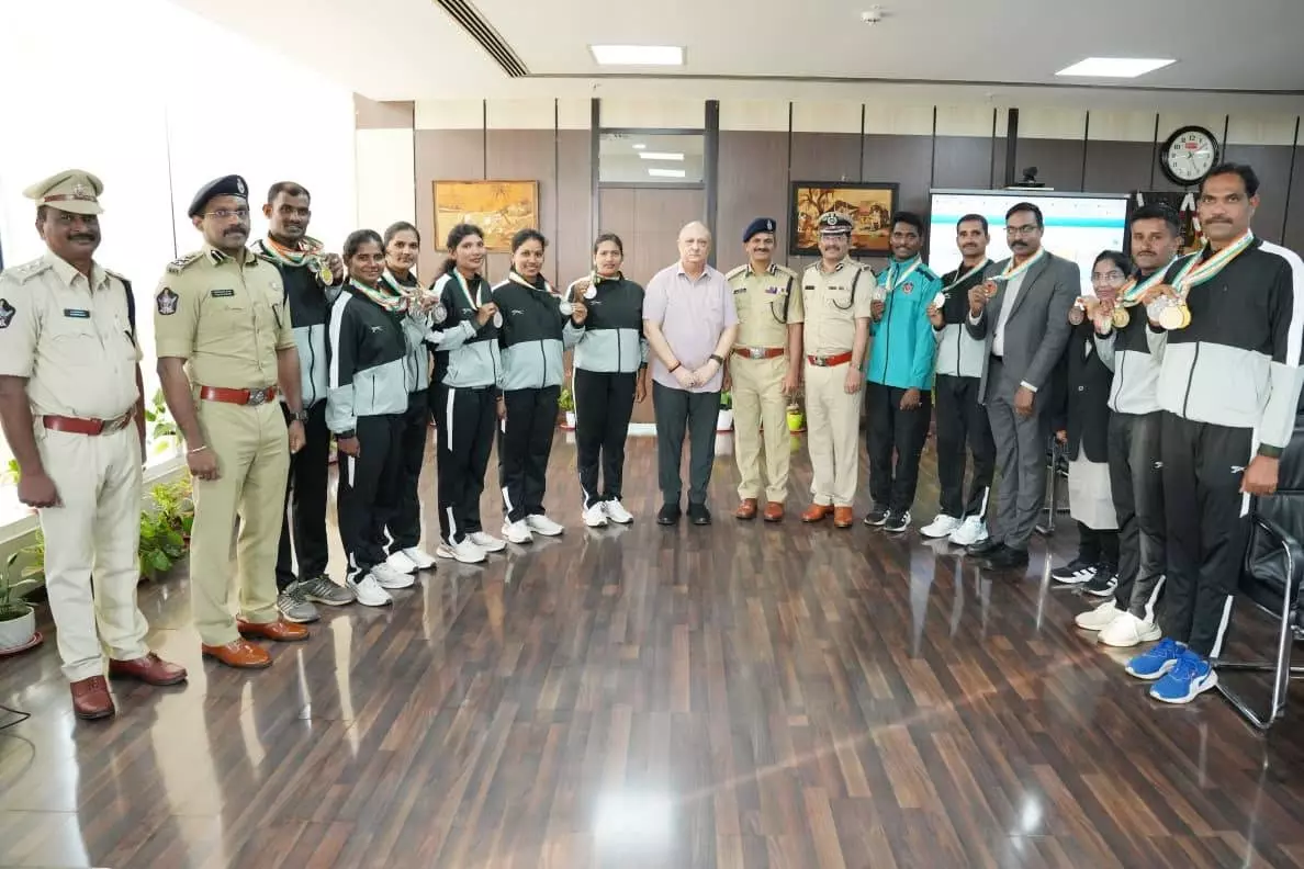 DGP Felicitates AP Police Medal Winners at National Games DGP Felicitates AP Police Medal Winners at National Games