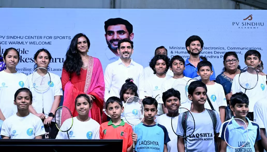 Lokesh Unveils Vision for P.V. Sindhu Centre for Sports Excellence in Vizag Lokesh Unveils Vision for P.V. Sindhu Centre for Sports Excellence in Vizag