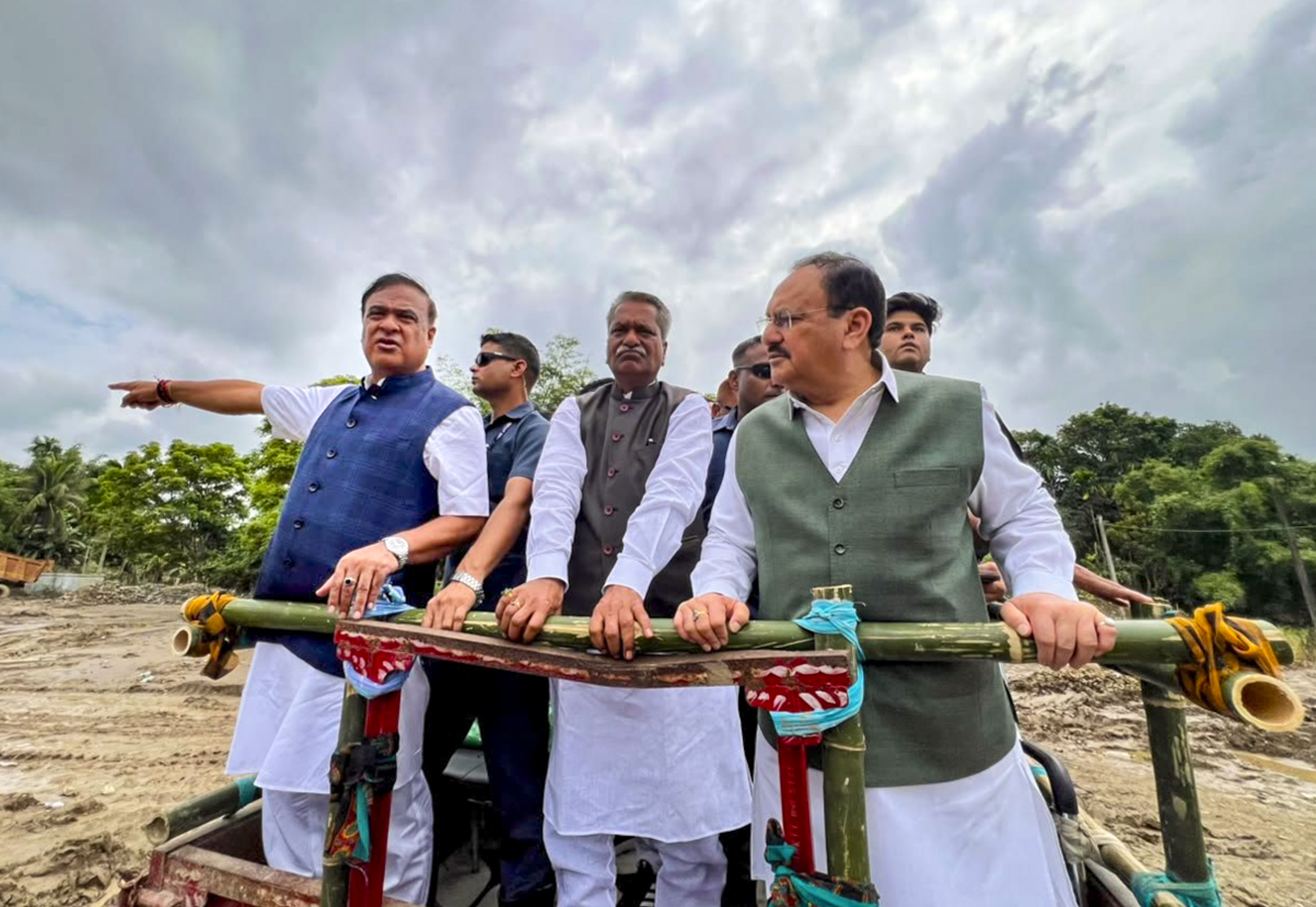 Union Minister JP Nadda Visits Flood-Hit Sivasagar In Assam