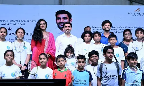 Lokesh Unveils Vision for P.V. Sindhu Centre for Sports Excellence in Vizag Lokesh Unveils Vision for P.V. Sindhu Centre for Sports Excellence in Vizag