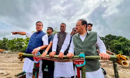 Union Minister JP Nadda Visits Flood-Hit Sivasagar In Assam Union Minister JP Nadda Visits Flood-Hit Sivasagar In Assam
