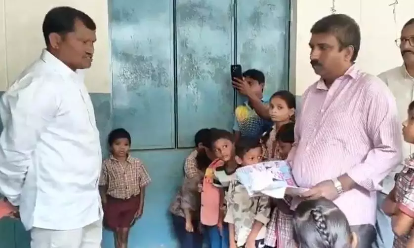 Bhadradri Kothagudem: Class IV Student Fails to Write Basic Telugu Letters, MLA Adi Narayana Shocked Bhadradri Kothagudem: Class IV Student Fails to Write Basic Telugu Letters, MLA Adi Narayana Shocked
