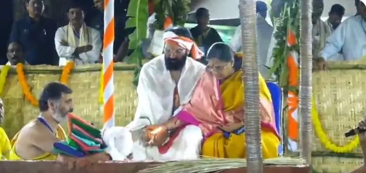 Telangana Govts Varuna Yagam Seeking Bountiful Rains Begins at Nagarjuna Sagar Telangana Govts Varuna Yagam Seeking Bountiful Rains Begins at Nagarjuna Sagar