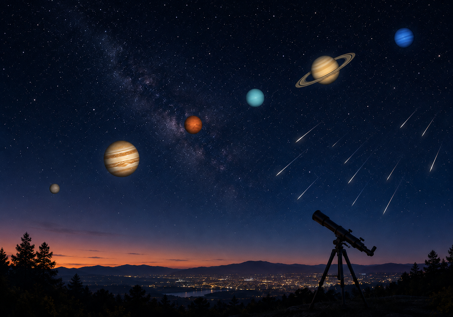 Six Planets to Align, Perseid Shower to Peak