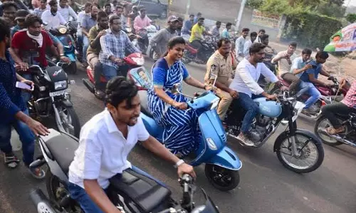 Kannababu Takes Out Bike Rally Over DSC Recruitment Irregularities Kannababu Takes Out Bike Rally Over DSC Recruitment Irregularities