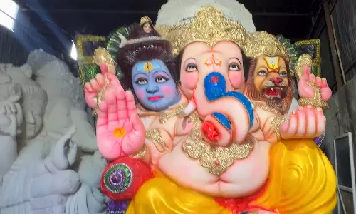 From Goshamahal to Gujarat, Demand Rises For Telugu-style Ganesh Idols From Goshamahal to Gujarat, Demand Rises For Telugu-style Ganesh Idols