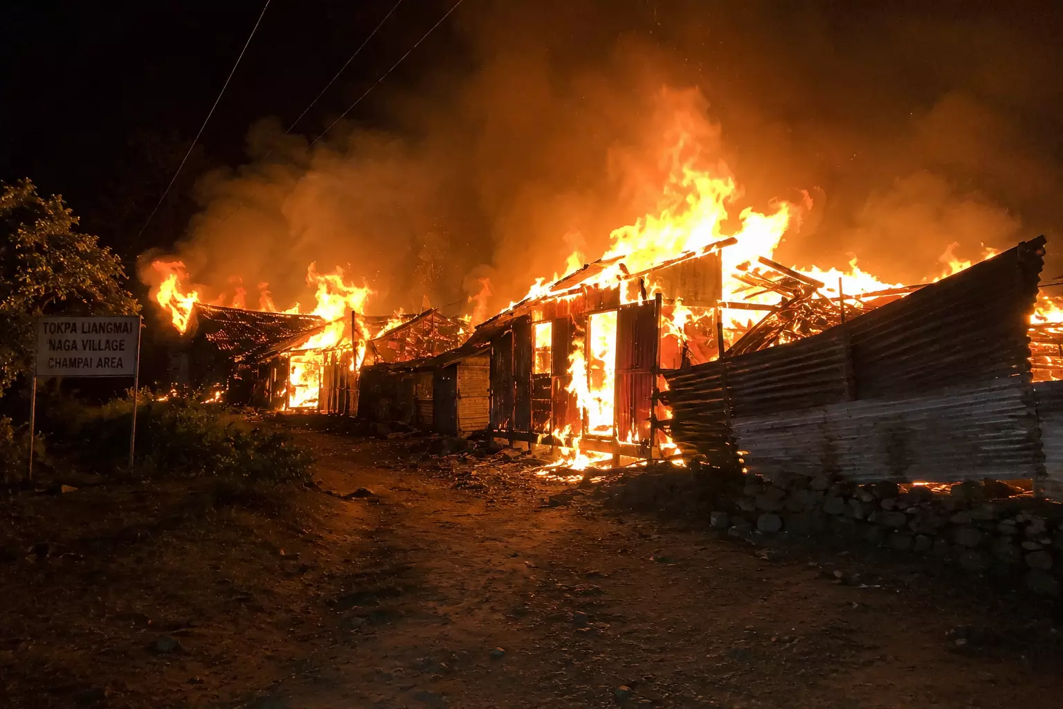 Armed Men Attack Naga Village In Kangpokpi, Torch Several Houses Armed Men Attack Naga Village In Kangpokpi, Torch Several Houses