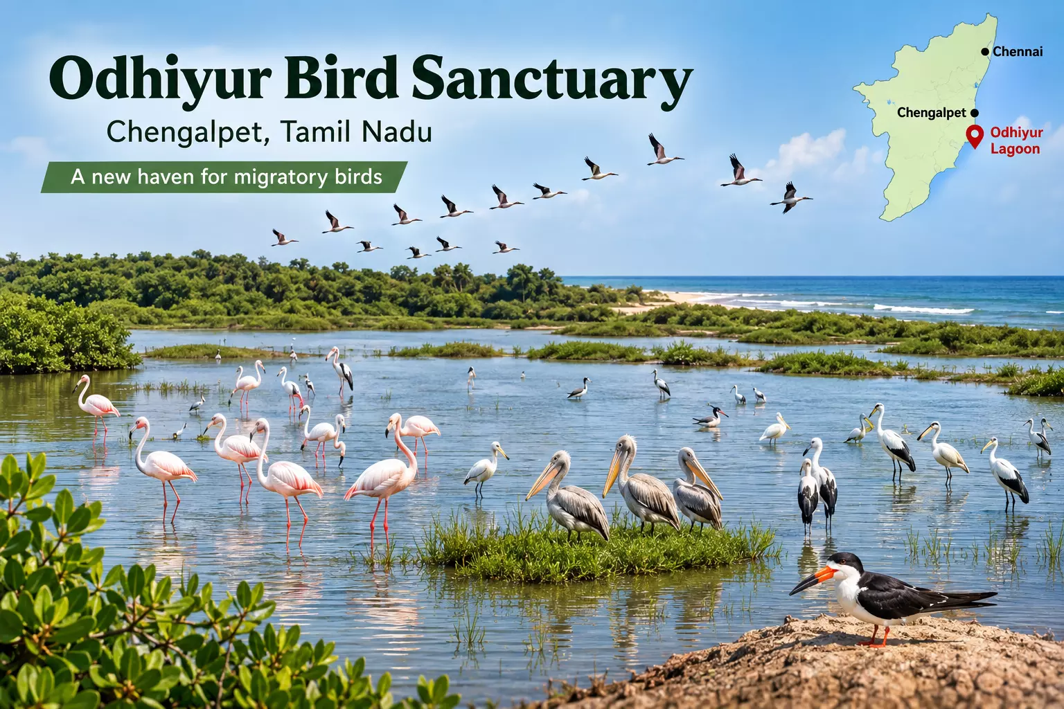Chengalpet to Get Second Bird Sanctuary at Odhiyur Lagoon Chengalpet to Get Second Bird Sanctuary at Odhiyur Lagoon