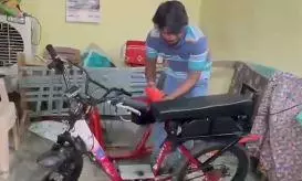 Telangana Youth Develops Electric Bicycle with 100-km Range Telangana Youth Develops Electric Bicycle with 100-km Range