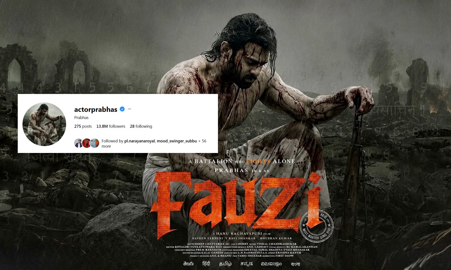 Prabhas Replaces Baahubali With Fauzi on Instagram, Triggers Debate