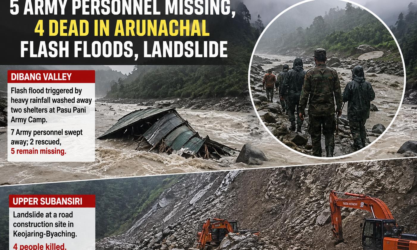 The landslide occurred at the Keojaring-Byaching road cutting site in Upper Subansiri district