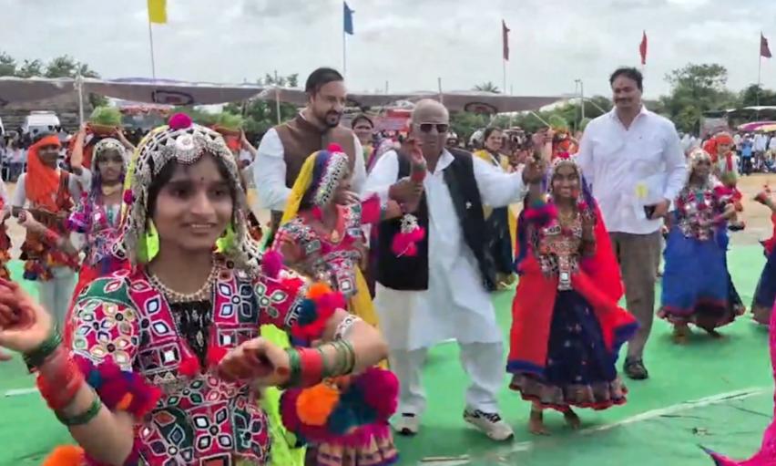 Advisor Hanumantha Rao Dances With Students at Kamareddy Celebrations