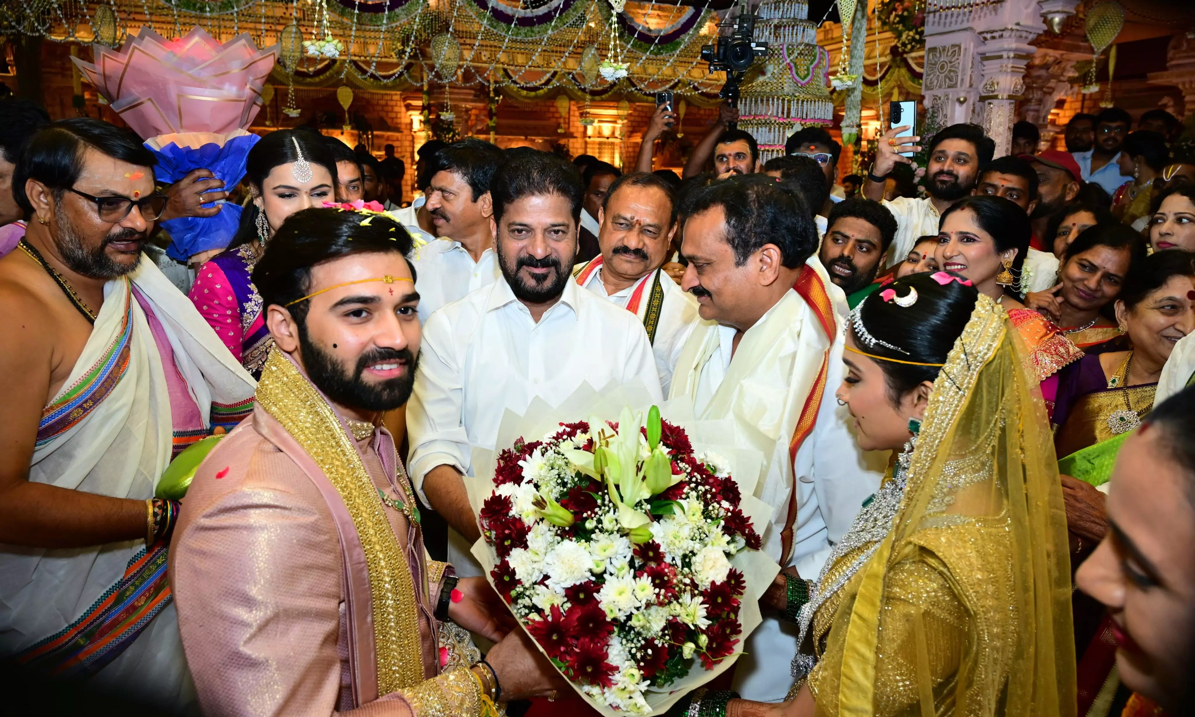 CM Revanth Reddy Attends Film Producer Bandla Ganesh’s Daughter’s Wedding
