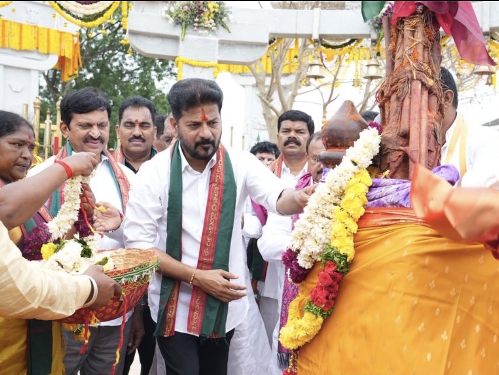 Revanth Offers Prayers At Medaram, Launches Welfare Schemes