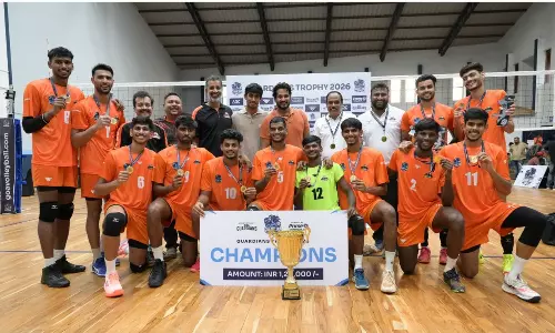 Hyderabad Black Hawks Win Guardians Trophy Volleyball Hyderabad Black Hawks Win Guardians Trophy Volleyball