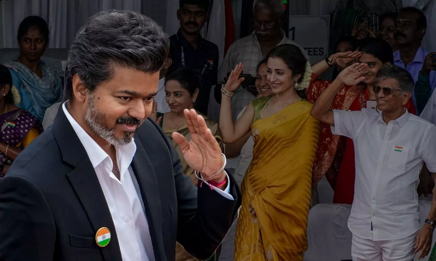 DMK Ridicules CM Vijay, Trisha Over Independence Day ‘Salute’ DMK Ridicules CM Vijay, Trisha Over Independence Day ‘Salute’