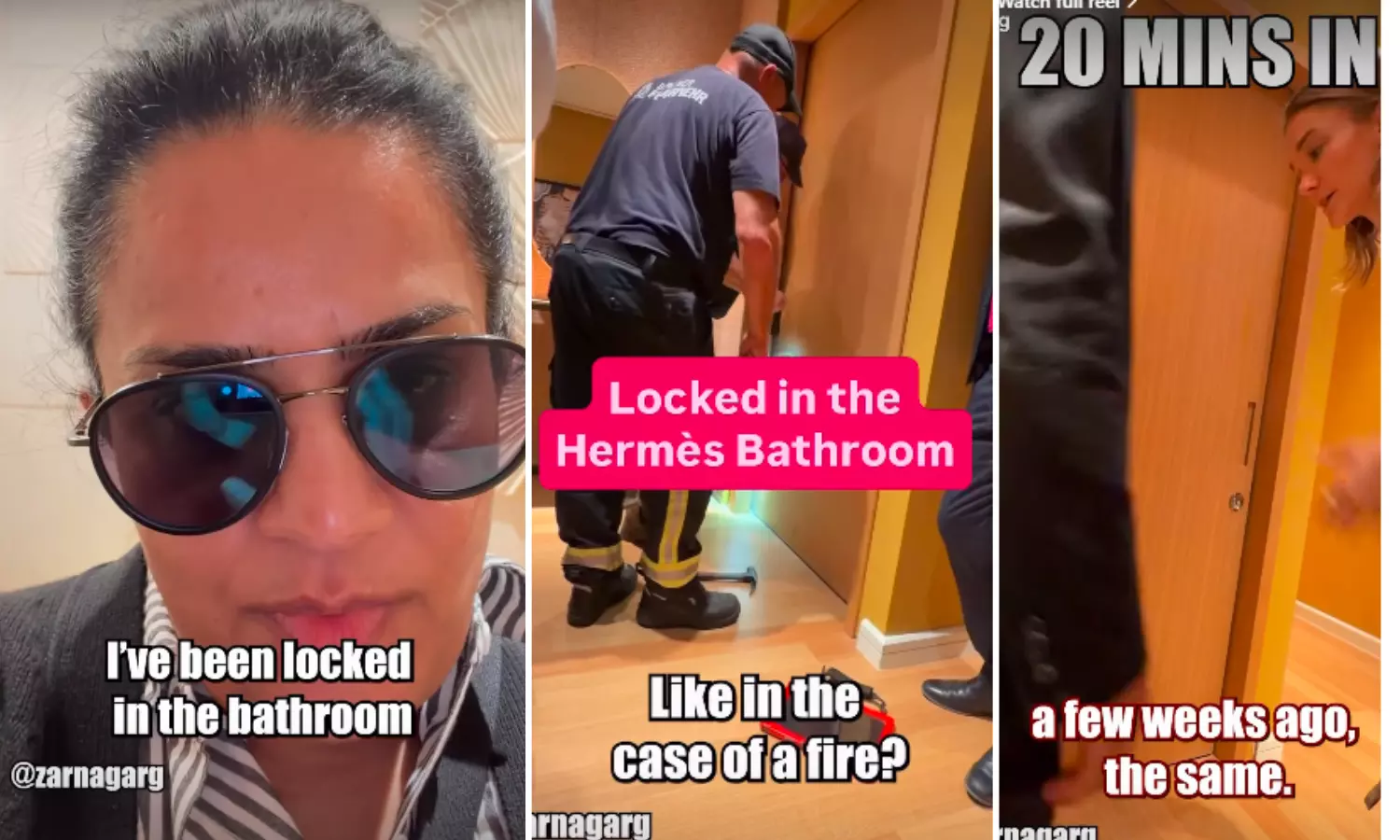 Indian Comedian Zarna Garg Says She Was Trapped In Hermès Restroom Indian Comedian Zarna Garg Says She Was Trapped In Hermès Restroom