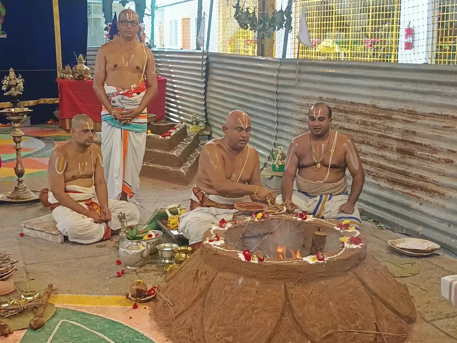 Ashtabandhana Mahasamprokshanam Begins At Devuni Kadapa Temple Ashtabandhana Mahasamprokshanam Begins At Devuni Kadapa Temple