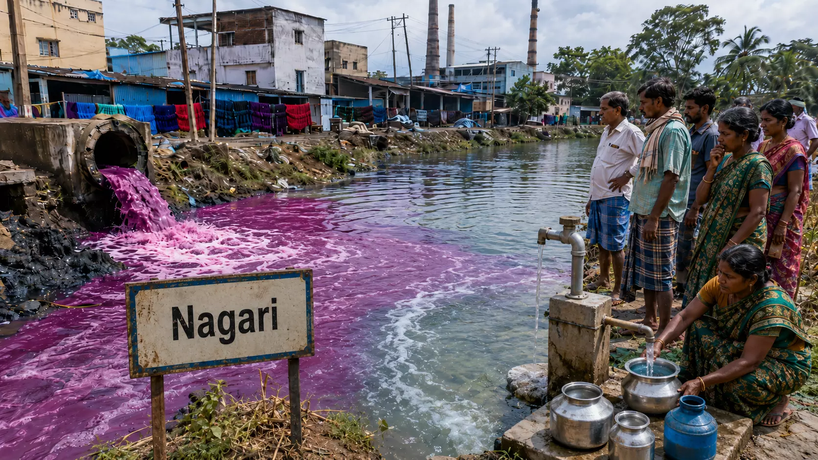 Dyeing Waste Continues to Pollute Water Sources in Nagari Dyeing Waste Continues to Pollute Water Sources in Nagari