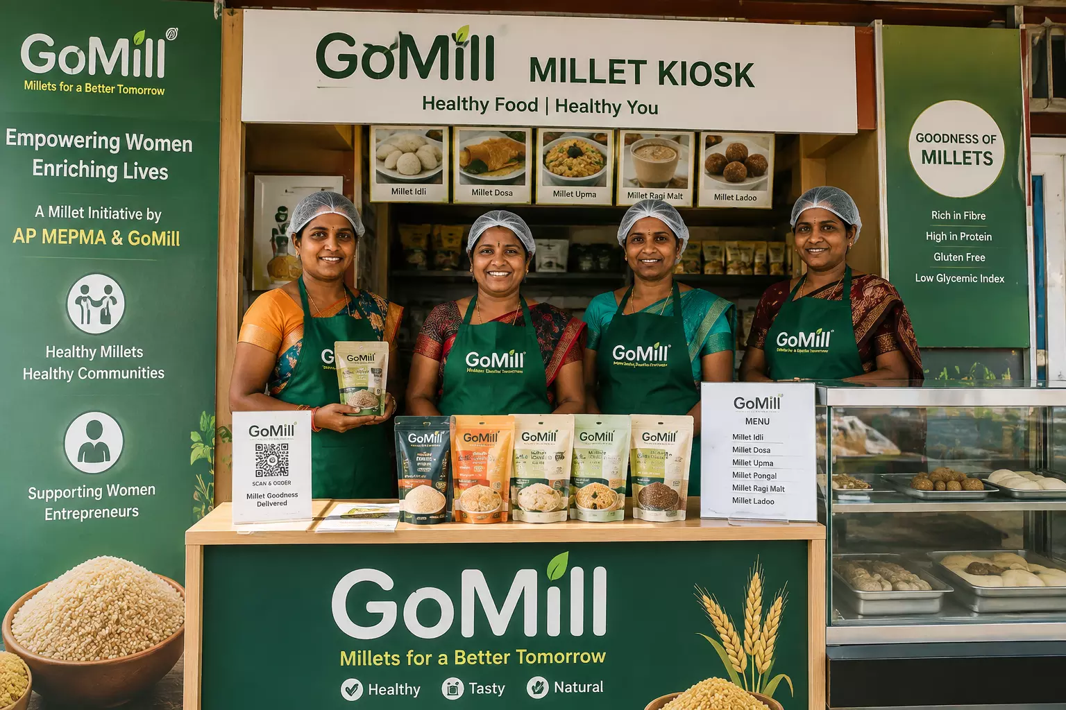 AP MEPMA, GoMill Join Hands To Empower 500 Women With Millet Enterprises AP MEPMA, GoMill Join Hands To Empower 500 Women With Millet Enterprises
