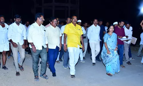 Ramanaidu Inspects Veligonda Works For Inauguration