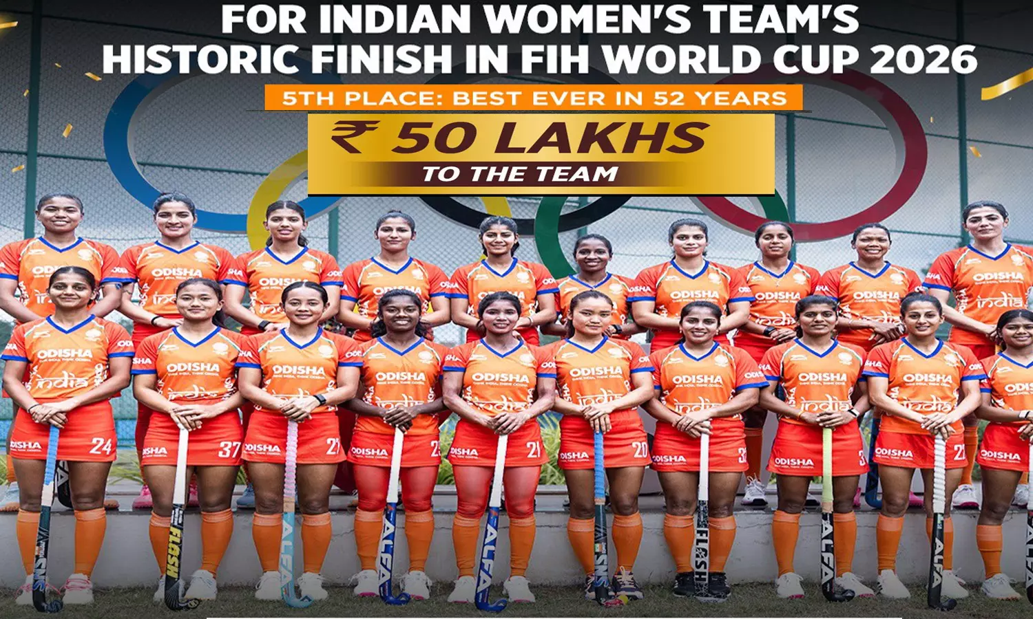 Hockey India Announces Cash Reward For Womens Team After 5th Place WC Finish Hockey India Announces Cash Reward For Womens Team After 5th Place WC Finish