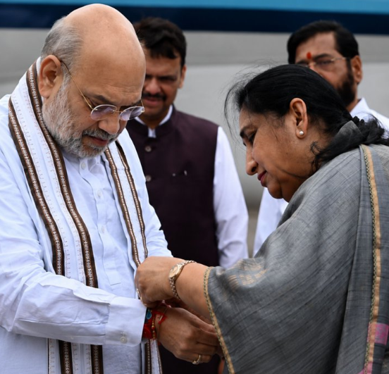 Maharashtra: Sunetra Pawar Ties Rakhi To Shah