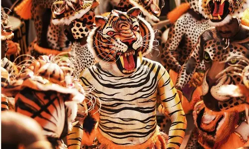 Big Bellied Body Art ‘Tigers’ to Hit The Streets For Thrissur’s Pulikali