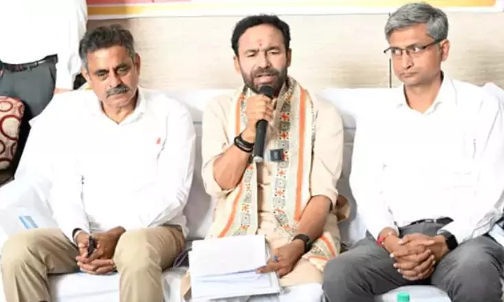 Kishan Reddy, Vishweshwar Reddy Inspect Rs 27 Crore Vikarabad Railway Station Works Kishan Reddy, Vishweshwar Reddy Inspect Rs 27 Crore Vikarabad Railway Station Works