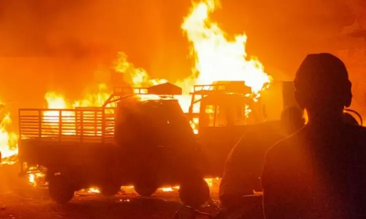 Major fire breaks out at Madannapet Market in Hyderabad, gutting several shops including vegetable shops; fire tenders brought blaze under control, no casualties reported