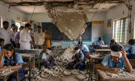 8 Students Injured as Concrete Ceiling Slab Collapses in Bagalkot School 8 Students Injured as Concrete Ceiling Slab Collapses in Bagalkot School