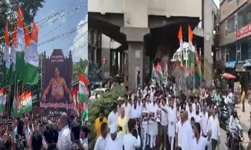 Telangana Congress Stage Protests Demands KCR Attend Assembly Sessions Telangana Congress Stage Protests Demands KCR Attend Assembly Sessions