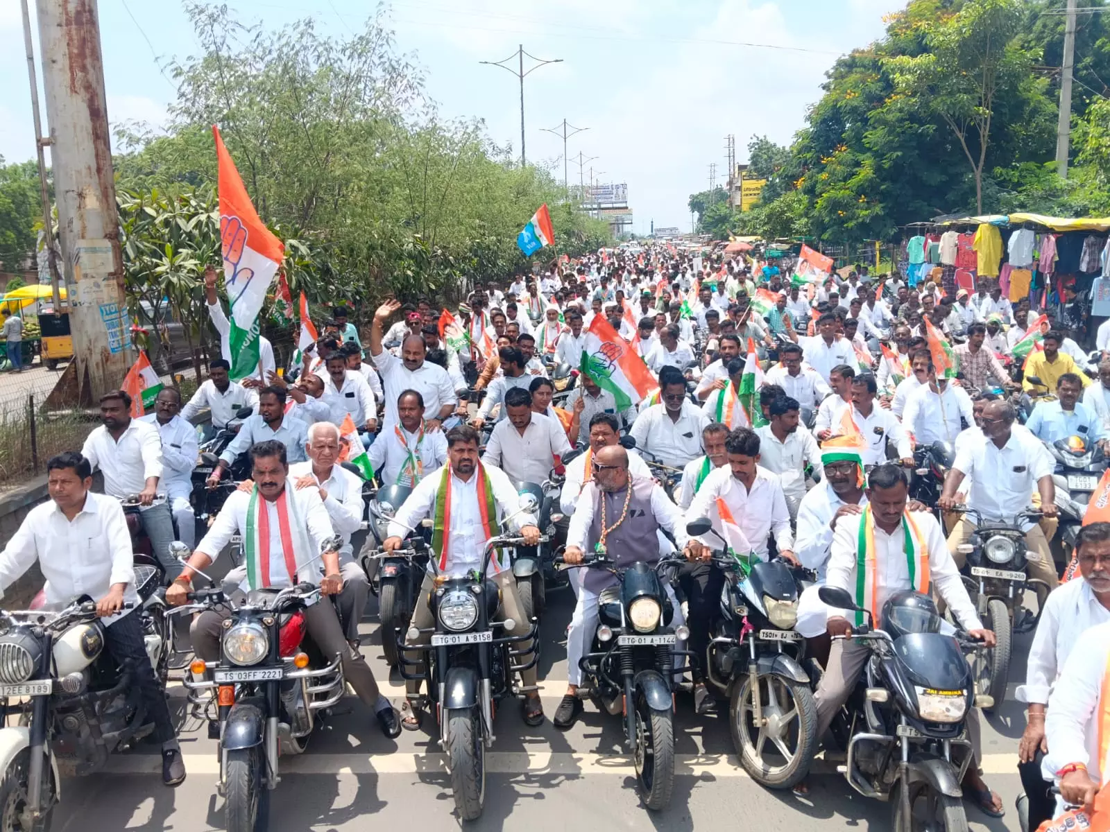 Congress Holds Bike Rallies To Mark 1,000 Days Of Praja Palana Congress Holds Bike Rallies To Mark 1,000 Days Of Praja Palana