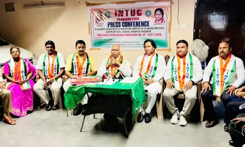 INTUC Backs Sept 10 ‘Chalo Hyderabad’; Demands PRC Implementation, OPS Return INTUC Backs Sept 10 ‘Chalo Hyderabad’; Demands PRC Implementation, OPS Return