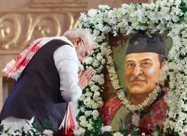 PM Modi Pays Tribute To Bhupen Hazarika On His 100th Birth Anniversary PM Modi Pays Tribute To Bhupen Hazarika On His 100th Birth Anniversary