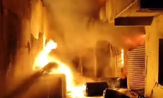 Hyderabad: Two Furniture Shops Gutted in Fire Near Medchal Checkpost Hyderabad: Two Furniture Shops Gutted in Fire Near Medchal Checkpost