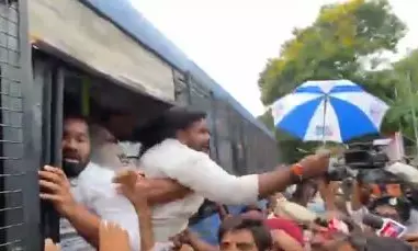 ABVP, BRSV Activists Detained During Assembly March over Fee Dues, G.O. 97 ABVP, BRSV Activists Detained During Assembly March over Fee Dues, G.O. 97